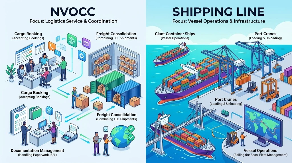 NVOCC vs. Shipping Line